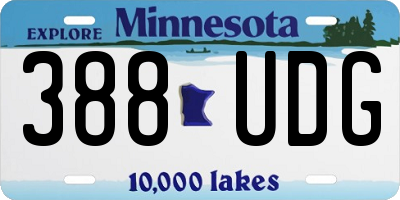 MN license plate 388UDG