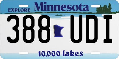 MN license plate 388UDI