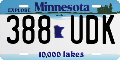 MN license plate 388UDK