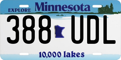 MN license plate 388UDL