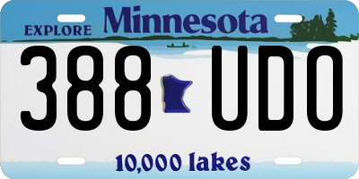 MN license plate 388UDO