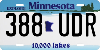MN license plate 388UDR