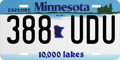 MN license plate 388UDU