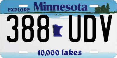 MN license plate 388UDV