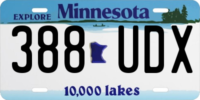 MN license plate 388UDX