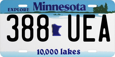 MN license plate 388UEA