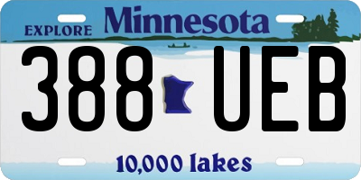 MN license plate 388UEB
