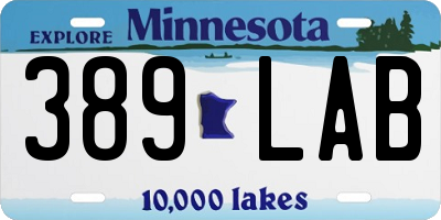 MN license plate 389LAB