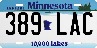 MN license plate 389LAC