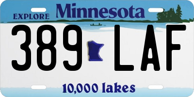 MN license plate 389LAF