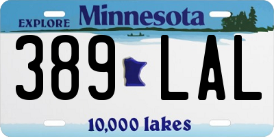 MN license plate 389LAL