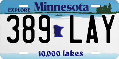 MN license plate 389LAY