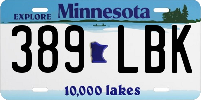 MN license plate 389LBK