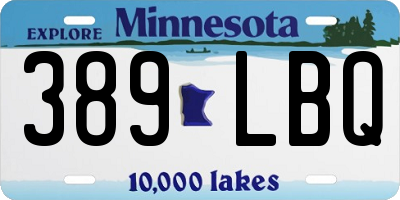 MN license plate 389LBQ