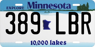 MN license plate 389LBR