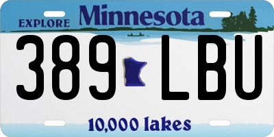 MN license plate 389LBU