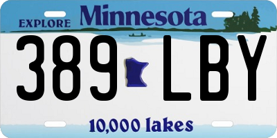 MN license plate 389LBY