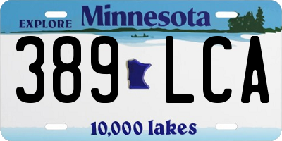 MN license plate 389LCA