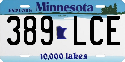 MN license plate 389LCE