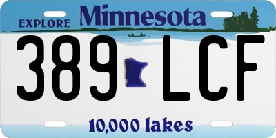 MN license plate 389LCF