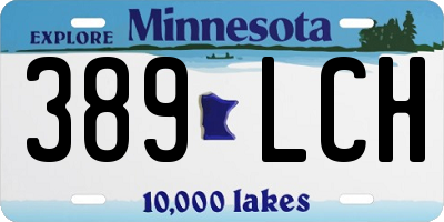 MN license plate 389LCH