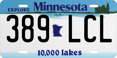 MN license plate 389LCL
