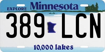 MN license plate 389LCN
