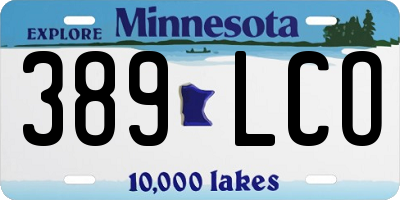 MN license plate 389LCO