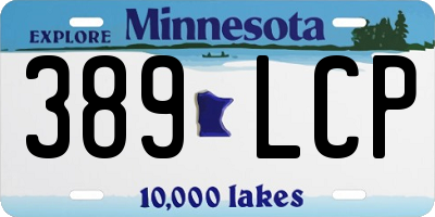 MN license plate 389LCP