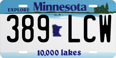 MN license plate 389LCW
