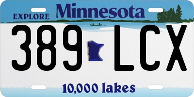 MN license plate 389LCX