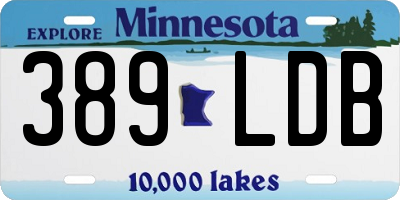MN license plate 389LDB