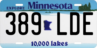 MN license plate 389LDE
