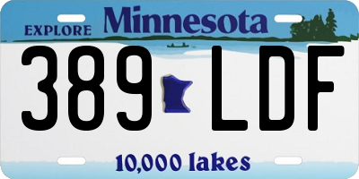 MN license plate 389LDF