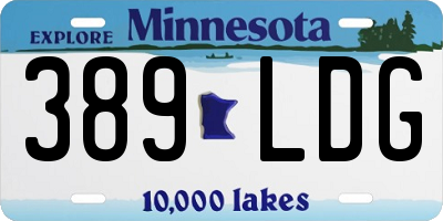 MN license plate 389LDG