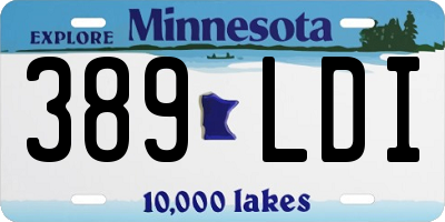 MN license plate 389LDI