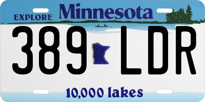 MN license plate 389LDR