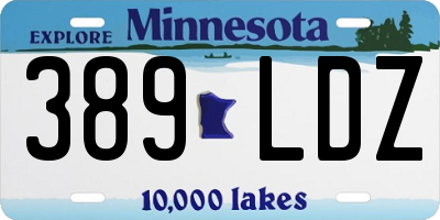 MN license plate 389LDZ