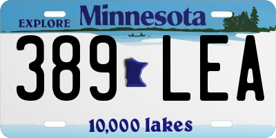 MN license plate 389LEA