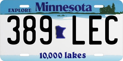 MN license plate 389LEC