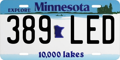 MN license plate 389LED
