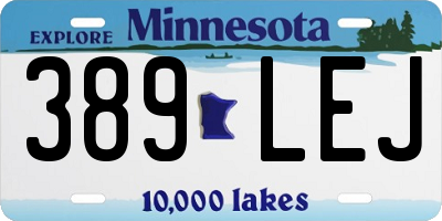 MN license plate 389LEJ