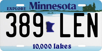 MN license plate 389LEN