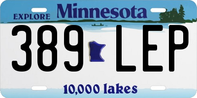 MN license plate 389LEP