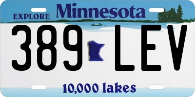MN license plate 389LEV