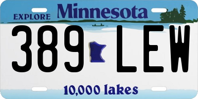 MN license plate 389LEW
