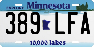 MN license plate 389LFA