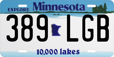 MN license plate 389LGB