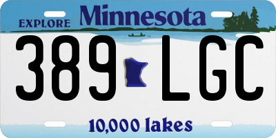 MN license plate 389LGC