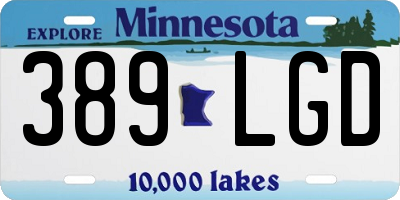 MN license plate 389LGD
